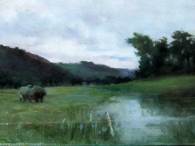 1860-Sydney Strickland Tully - Paesaggio con fiori selvatici